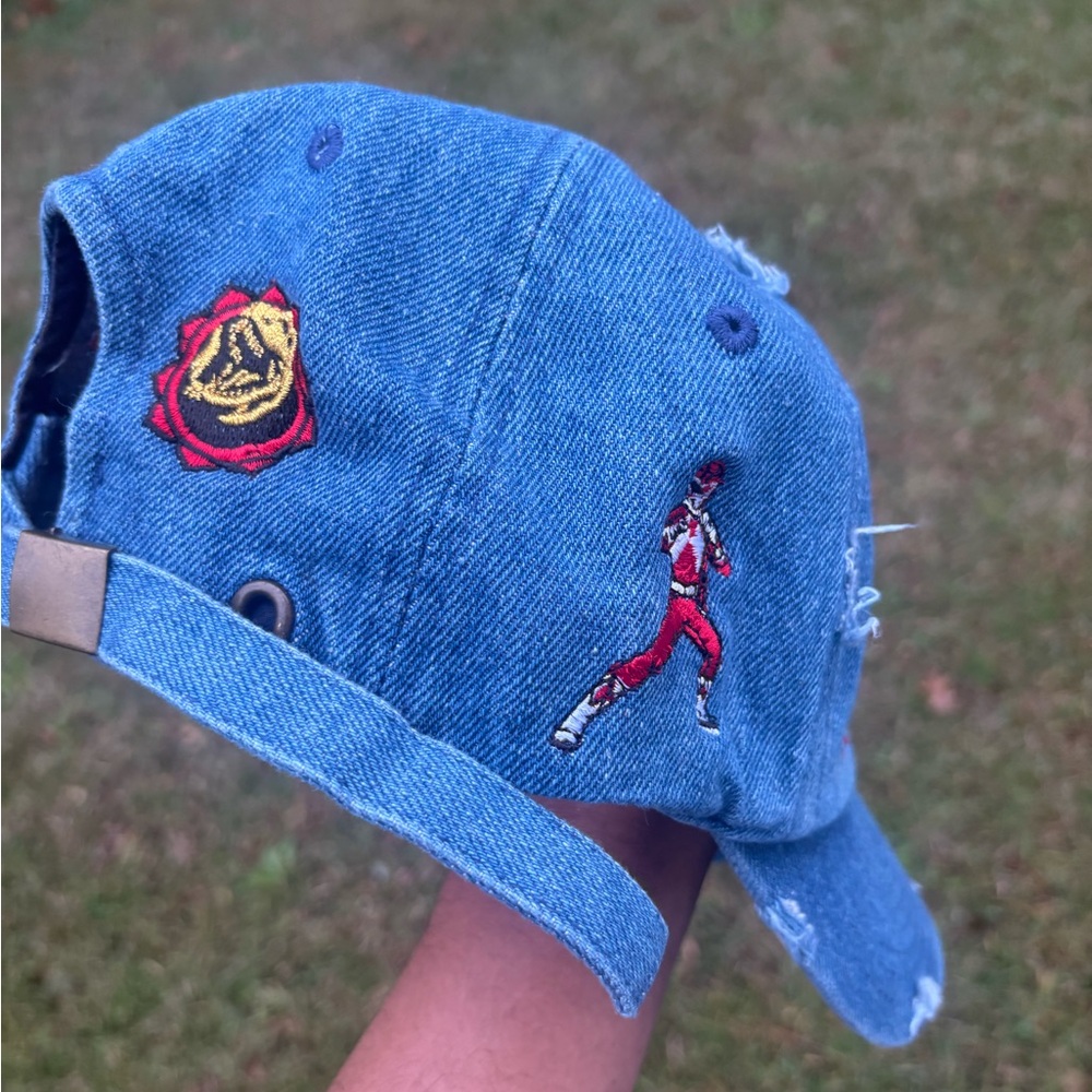 Power Ranger Denim Hat - Blue with Red Logo (Red Power Ranger) - Picture 14 of 15